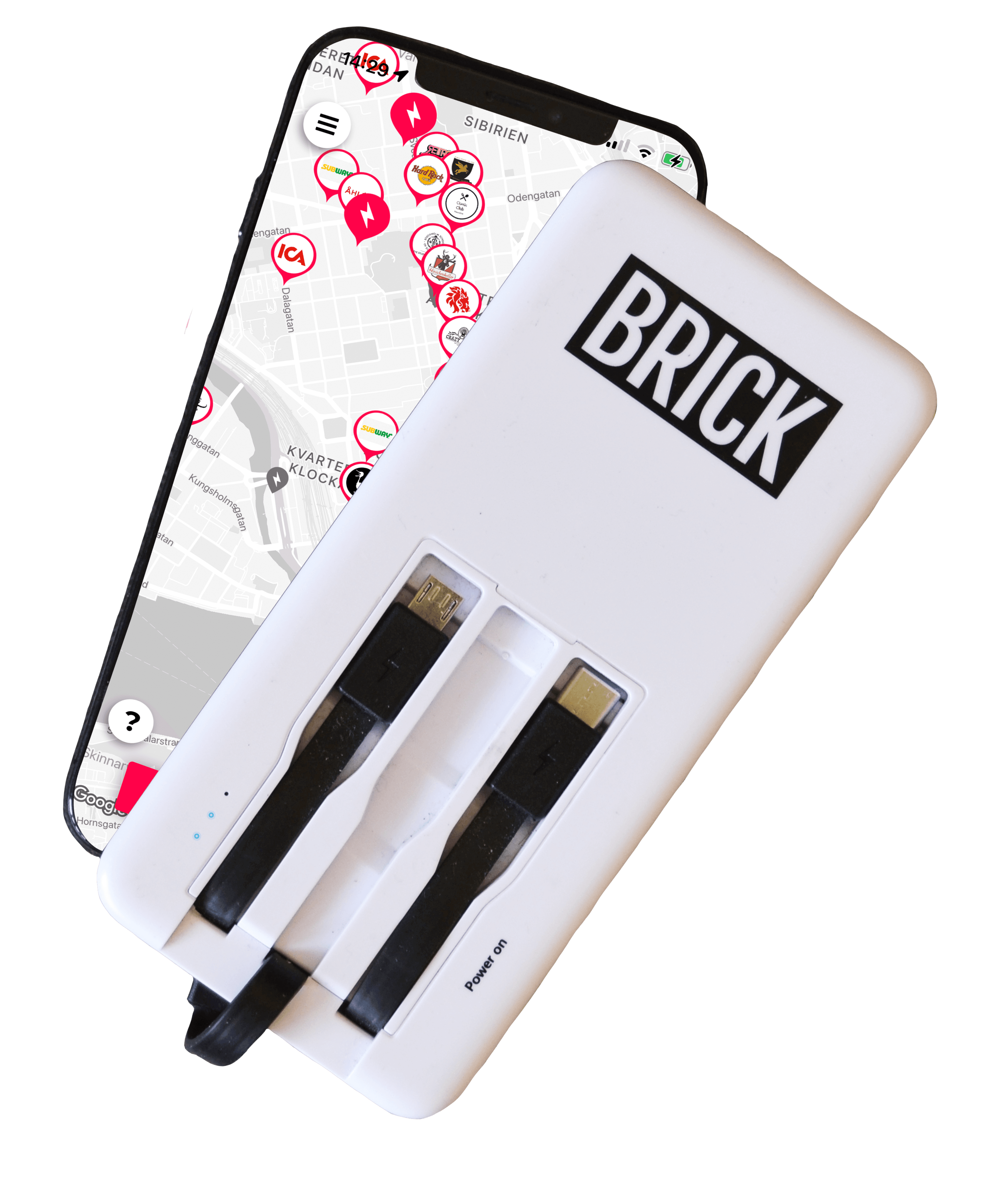 Brick power bank puni telefon